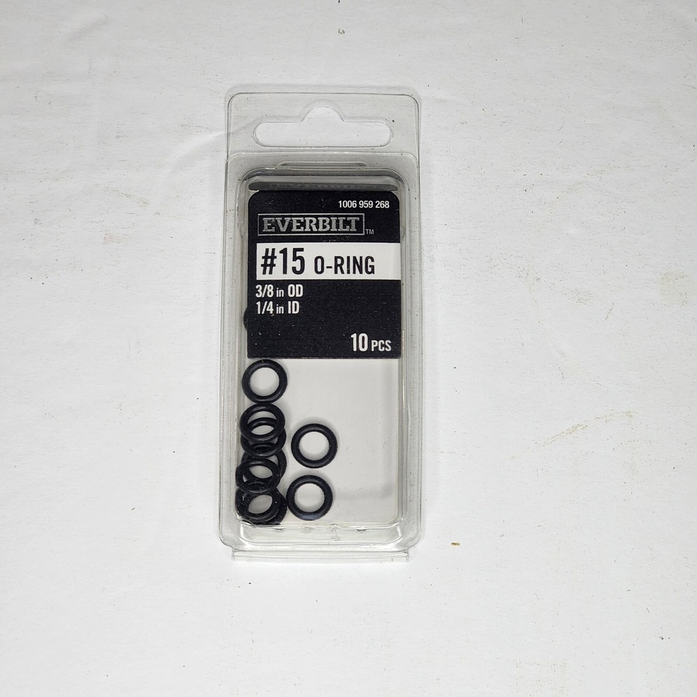Everbilt #15 O-Ring 3/8 in OD 1/4 in ID Rubber 10 pcs 866180 New